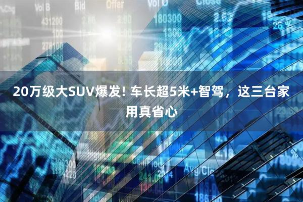 20万级大SUV爆发! 车长超5米+智驾，这三台家用真省心